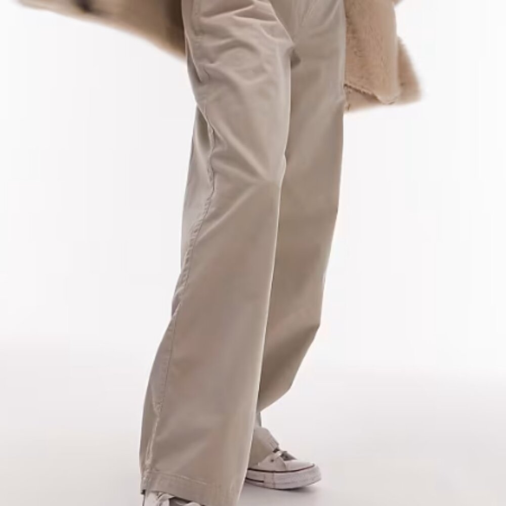 Topshop Women's Size 6 Cotton Cargo Pants with Low Waist and Drawstring